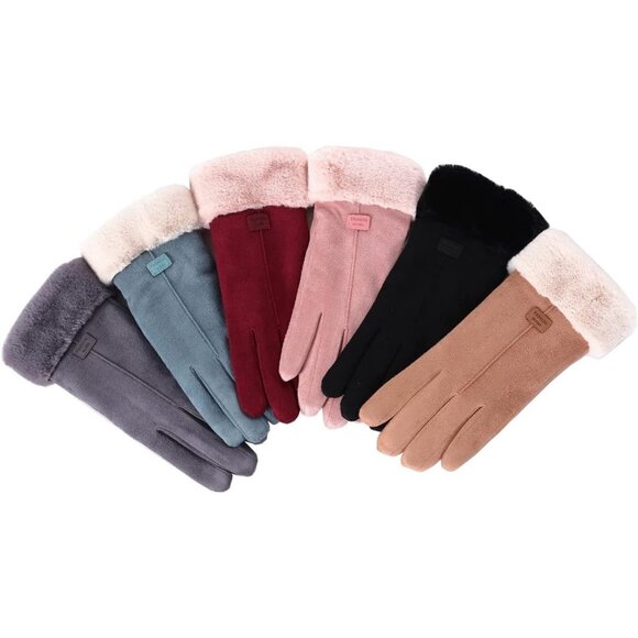 Women's Pink Winter Warm Cold Weather Ski Snow Touch Screen Texting Gloves - Picture 7 of 7